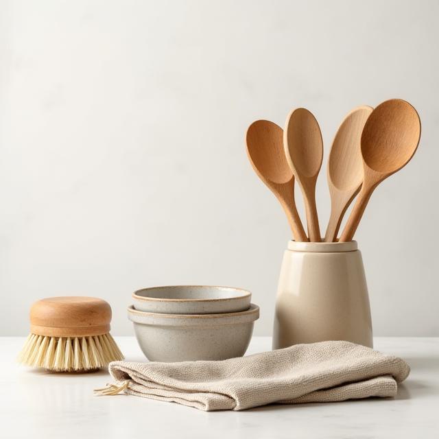 長く使えるキッチン用品や掃除道具の写真